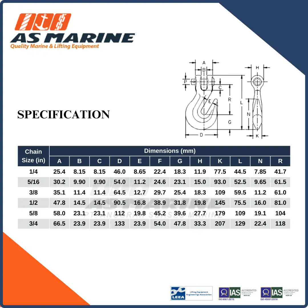 Specification H330 Crosby USA